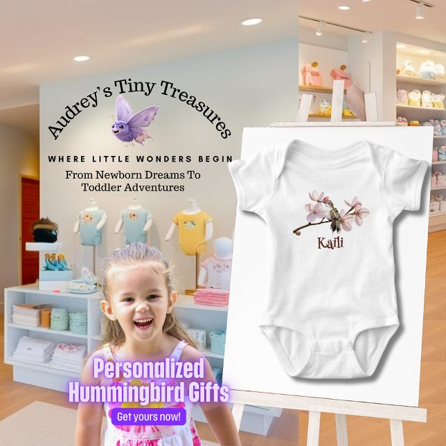 Personalized Hummingbird Baby Bodysuit (Creator Uploaded)