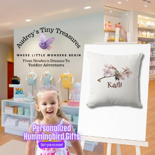 Personalized Hummingbird Baby Pillow