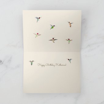 Personalized Hummingbird Happy Birthday Card | Zazzle