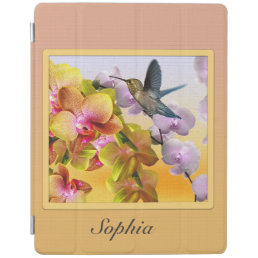 Personalized Hummingbird Lilacs and Orchid iPad Smart Cover