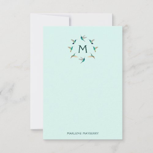 Personalized Hummingbird Note Card