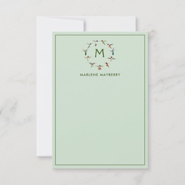 Personalized Hummingbird Note Card (Front)