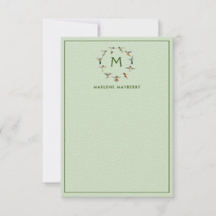 Personalized Hummingbird Note Card