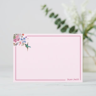 Personalized Hummingbird Note Cards 3.5 x 5