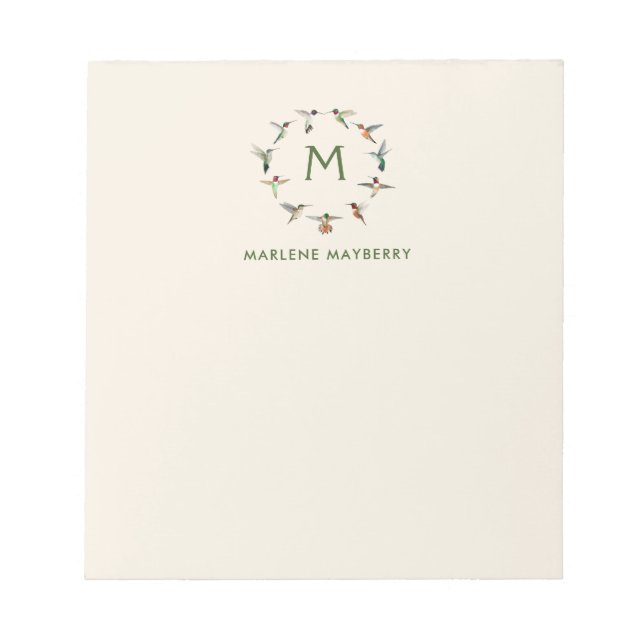 Personalized Hummingbird Notepad (Front)