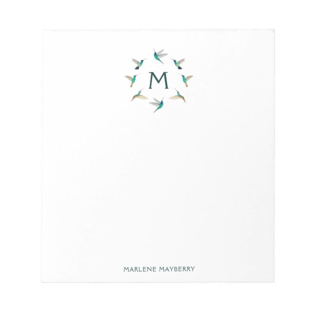 Personalized Hummingbird Notepad (Front)