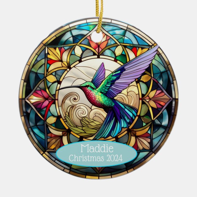 Personalized Hummingbird Ornament (Front)