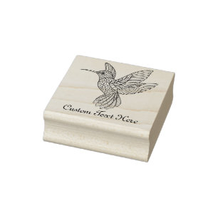 Personalized Hummingbird Rubber Stamp