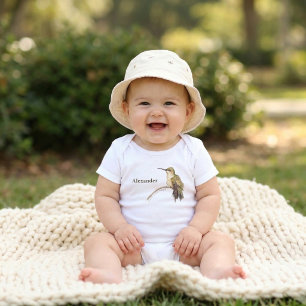 Personalized Hummingbird Watercolor Baby Bodysuit