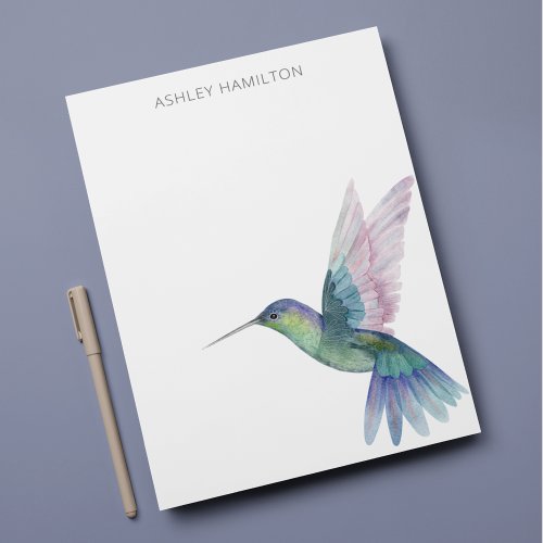 Personalized Hummingbird Watercolor Note Card