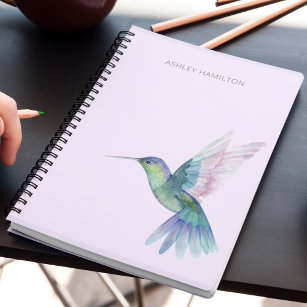 Personalized Hummingbird Watercolor Notebook