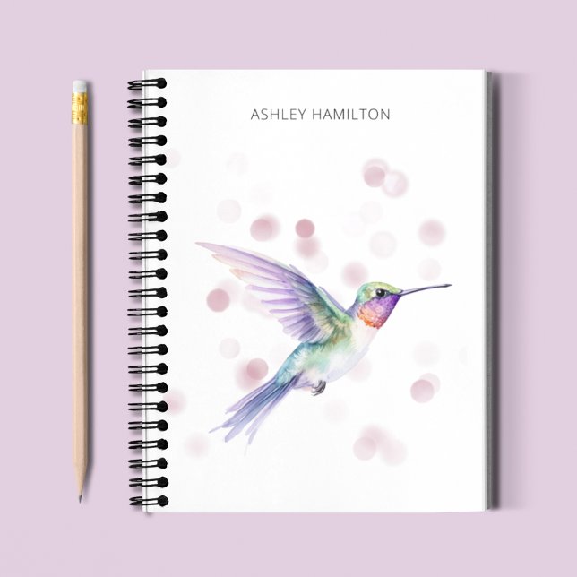 Personalized Hummingbird Watercolor Notebook (Creator Uploaded)