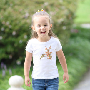 Personalized Hummingbird Wildflower Botanical Toddler T-shirt