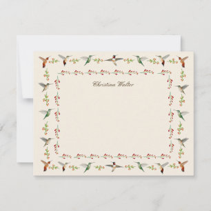 Personalized Hummingbirds  Note Card