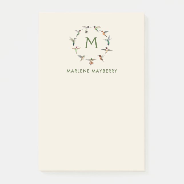 Personalized Hummingbirds Post-it Notes (Front)