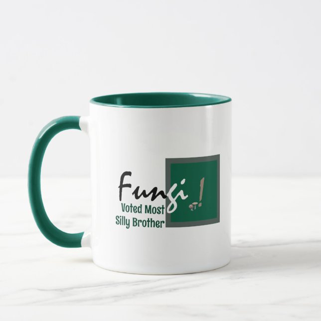 Personalized Humorous Brother, Fungus Mushroom Pun Mug (Left)