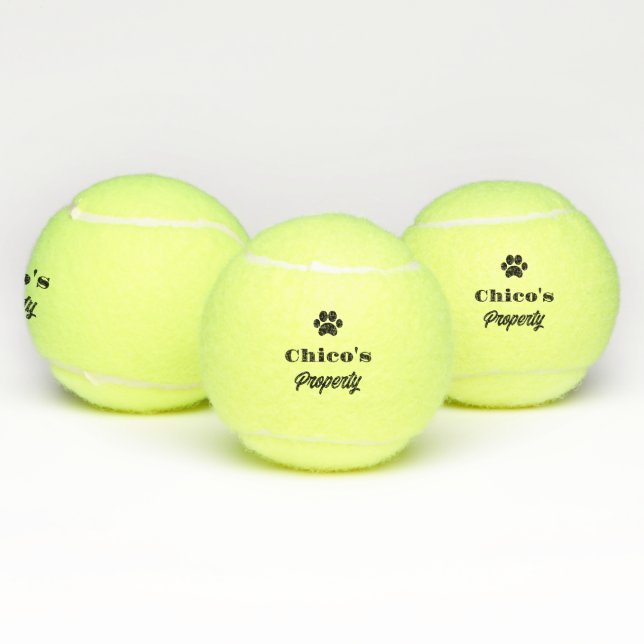 Personalized humorous dog stable tennis balls (Multi)