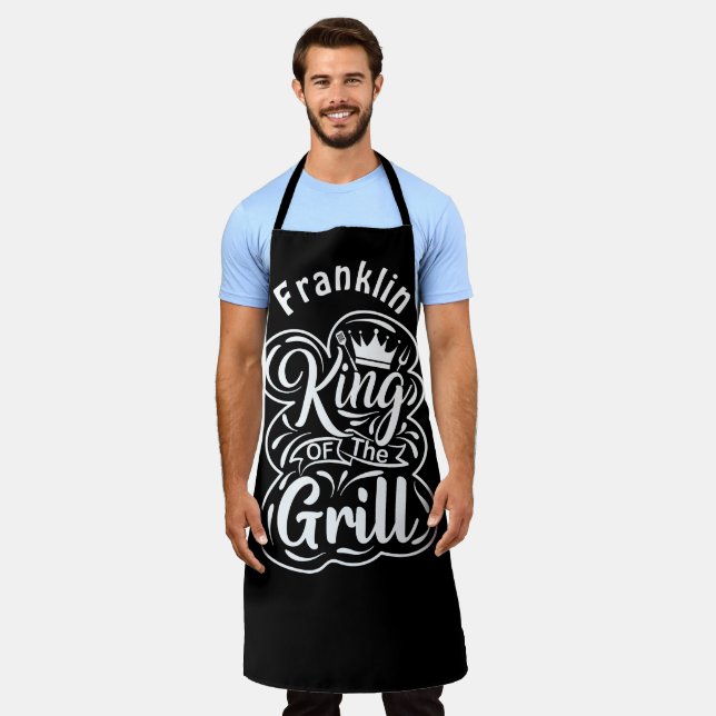 Personalized Humorous Fathers Day BBQ Chef  Apron (Worn)