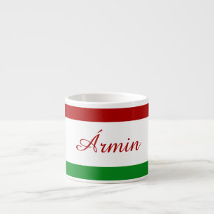 Personalized Hungarian Flag Espresso Cup