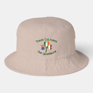 Personalized Hungary Ireland USA Shamrock Flag Bucket Hat