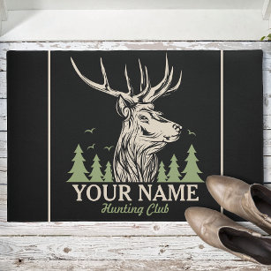 Personalized Hunter Deer Elk Antler Hunting Club  Doormat