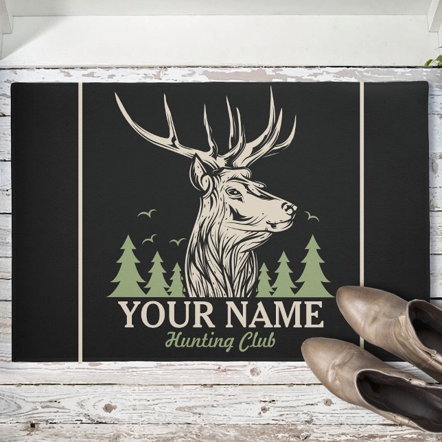 Personalized Hunter Deer Elk Antler Hunting Club  Doormat (Creator Uploaded)