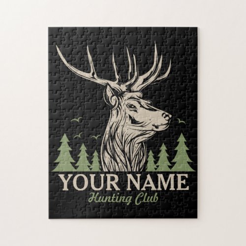 Personalized Hunter Deer Elk Antler Hunting Club  Jigsaw Puzzle