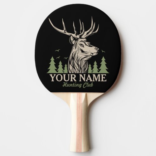 Personalized Hunter Deer Elk Antler Hunting Club  Ping Pong Paddle