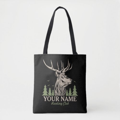 Personalized Hunter Deer Elk Antler Hunting Club  Tote Bag
