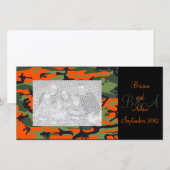 Personalized Hunter Orange Camo Frame Photocard (Front/Back)