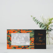 Personalized Hunter Orange Camo Frame Photocard (Standing Front)
