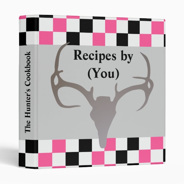 Personalized Hunter's Checkerboard Recipe Cookbook Binder (Front/Spine)