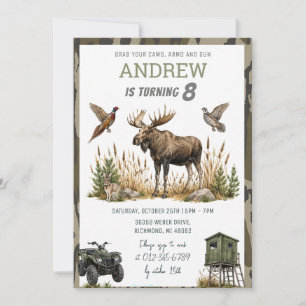 Personalized Hunting Birthday for kid Invitation