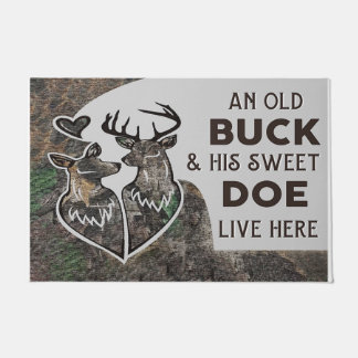 Personalized Hunting Couple Doormat | An Old Buck