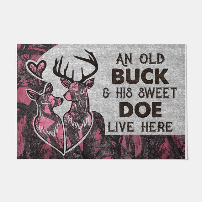 Personalized Hunting Couple Mat, Gift For Hunter Doormat (Front)