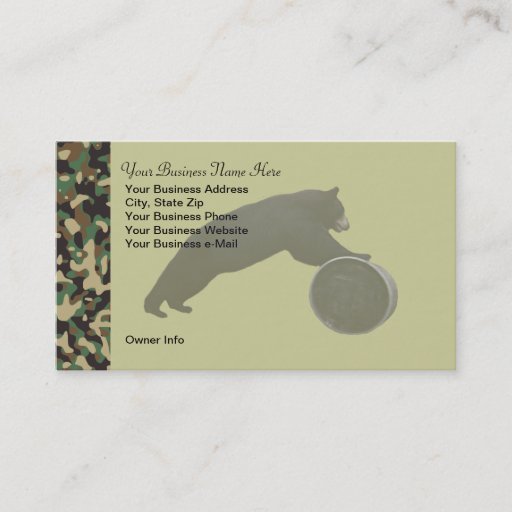Customizable Personalized Hunting Theme Camo Business Card