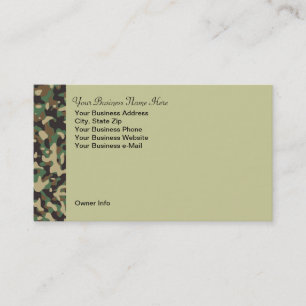 Personalized Hunting Theme Camo Business Card