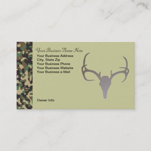 Customizable Personalized Hunting Theme Camo Deer Business Card