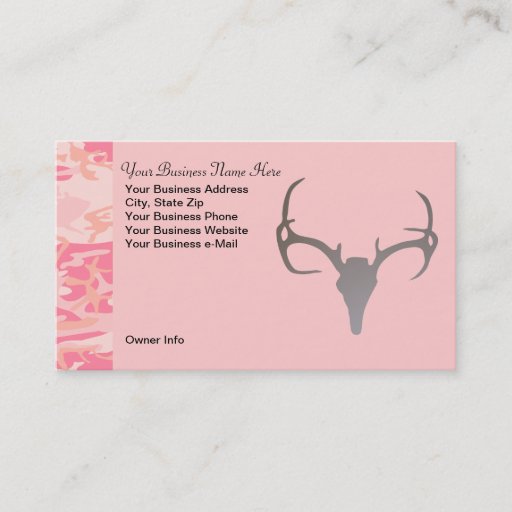 Customizable Personalized Hunting Theme Camo Deer Business Card