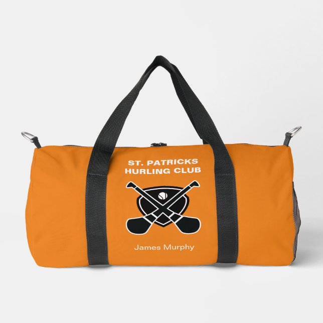 Personalized Hurling / Camogie (Orange) Gear Duffle Bag (Front)