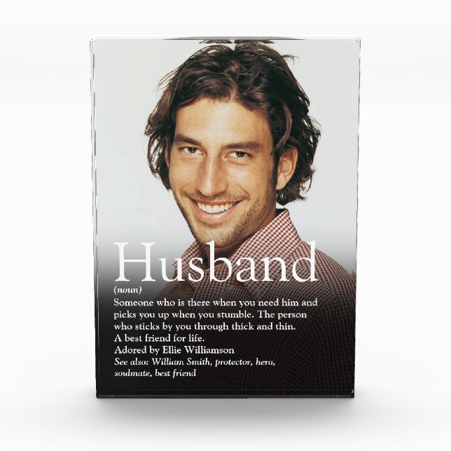 Personalized Husband Definition Quote Photo Block (Front)