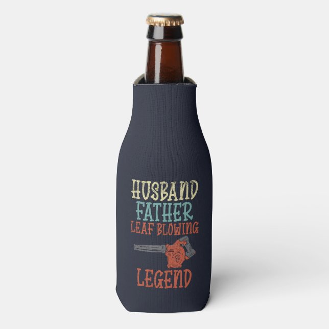 Personalized Husband Father Leaf Blower Legend Bottle Cooler (Bottle Front)