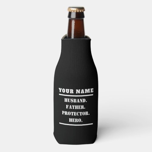 Personalized Husband Father Protector Hero Bottle Cooler