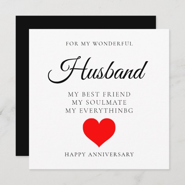  Personalized Husband Wedding Anniversary Card (Front/Back)