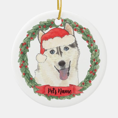 Personalized Husky Ceramic Ornament