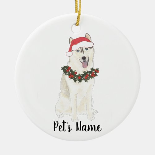 Personalized Husky Ceramic Ornament