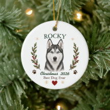 Personalized Husky Dog Christmas