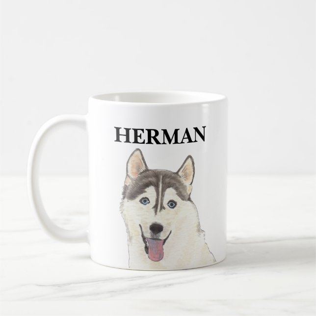 Personalized Husky Dog Coffee Mug (Left)