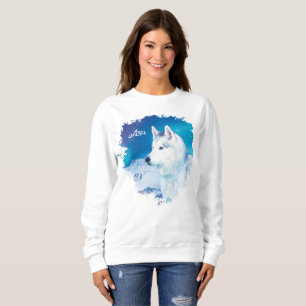 Personalized Husky dog with mountains  Sweatshirt