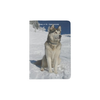Personalized Husky Passport Holder